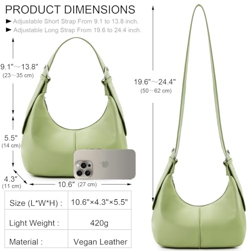 NIUEIMEE ZHOU Hobo Bags for Women Soft Vegan Leather Crescent Shoulder Handbag Slouchy Tote Crossbody Purses4