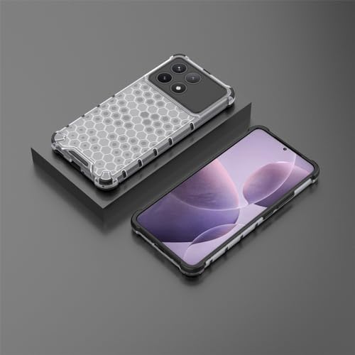 Image of Lustree for Back Cover Shockproof Double Protection Honeycomb Hard PC Back Cover for Poco X6 Pro -Transparent