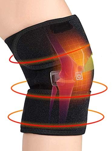 Heated Knee Pads for Arthritis, Heated Knee Massage Wrap Hot Therapy Compress to Warm Joint Relief Pain of Knee Stiff Arthritis Meniscus Strains Fits, With USB No Battery