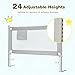 BABY JOY Bed Rail for Toddlers, 57’’ Extra Long, Height Adjustable, Foldable Baby Bed Rail Guard w/Storage Pocket & Double Safety Child Lock for Kids Twin Full Size Queen King Mattress (Gray, 57'')