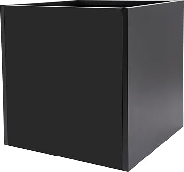 Large Square Metal Planter Box 26"x26"x26" Heavy Duty Steel Cube for Outdoor Plants, Easy Assembly Modern Black Planter for Patio Garden Deck Yard