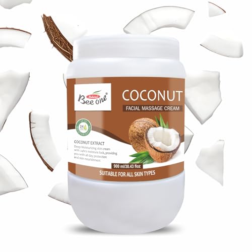 Image of Beeone Coconut Massage Cream 900ml - Nourishing & Moisturizing Massage Cream for Smooth, Soft Skin | Enriched with Coconut Oil for Deep Hydration & Relaxation