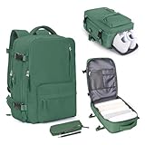 Mochila de viagem grande, bagagem de mão, mochila impermeável para fazer trilha e esportes ao ar livre, mochila escolar (verde escuro)