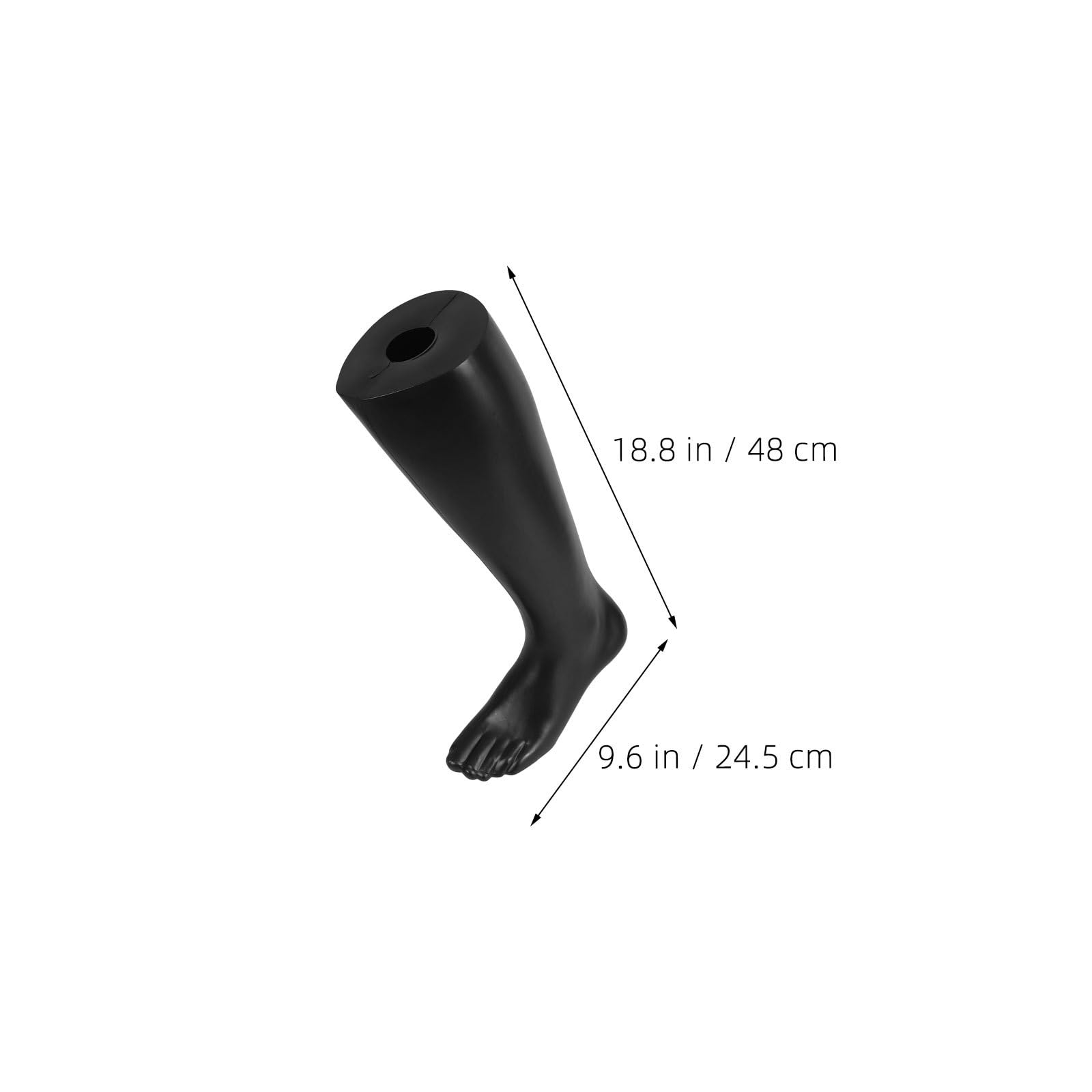 KOMBIUDA 2 Pièces Mannequin de Pied en Plastique Noir, Modèle Réaliste et Stable Base Antidérapante pour Présentation de Chaussettes en Magasin Domicile