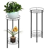 blumenhocker metall mosaik ❀ Robuster Pflanzenständer: Hergestellt aus strapazierfähigem Eisen, konstruiert mit 3-quadratischen Rohren und 2-Eisengitterkörben, entworfen mit 3-Stützpunkten, um sicherzustellen, dass der Pflanzenständer die Pflanzentöpfe stabil halten und das Gleichgewicht für eine lange Zeit halten kann. Es verfügt über eine stabile Dreiecksstruktur, der Pflanzenhalter kann bis zu 40kg tragen.