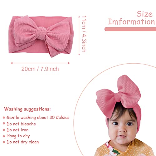 SEAUR - 5 6 Pcs Newborn Baby Beanie Hat Toddler Knot Hats Soft Turban Infant Headwrap Caps with Large Bowknot Double Layer3
