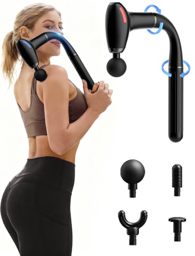 3-in-1 Massage Gun with Upgraded Extension Handle,Back Massager for Pain Relief, Portable Percussion...