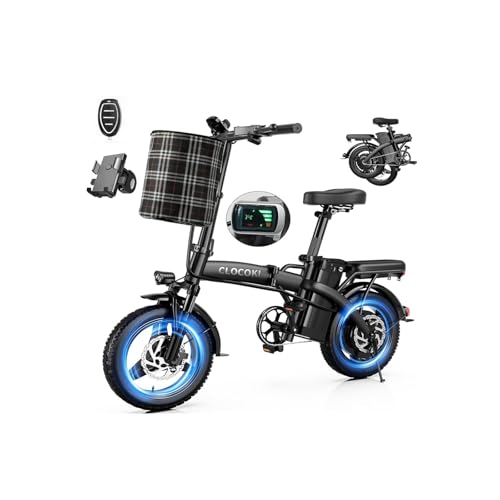 Electric Bike for Adults 500W Peak Motor, 14" Folding Ebike Max 23MPH, Electric Bicycle with 48V12AH Removable Battery, 35Mile PAS Range, Multi-Shock Absorption,UL 2849,Commuting Mini E Bikes