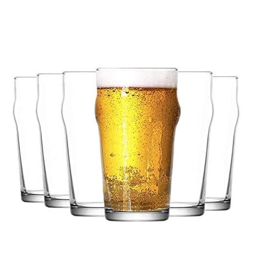 LAV Pintes Nonic à bière - Arrondi sur Le Haut - Verre Classique de pub Anglais - 570 ML - Lot de 6
