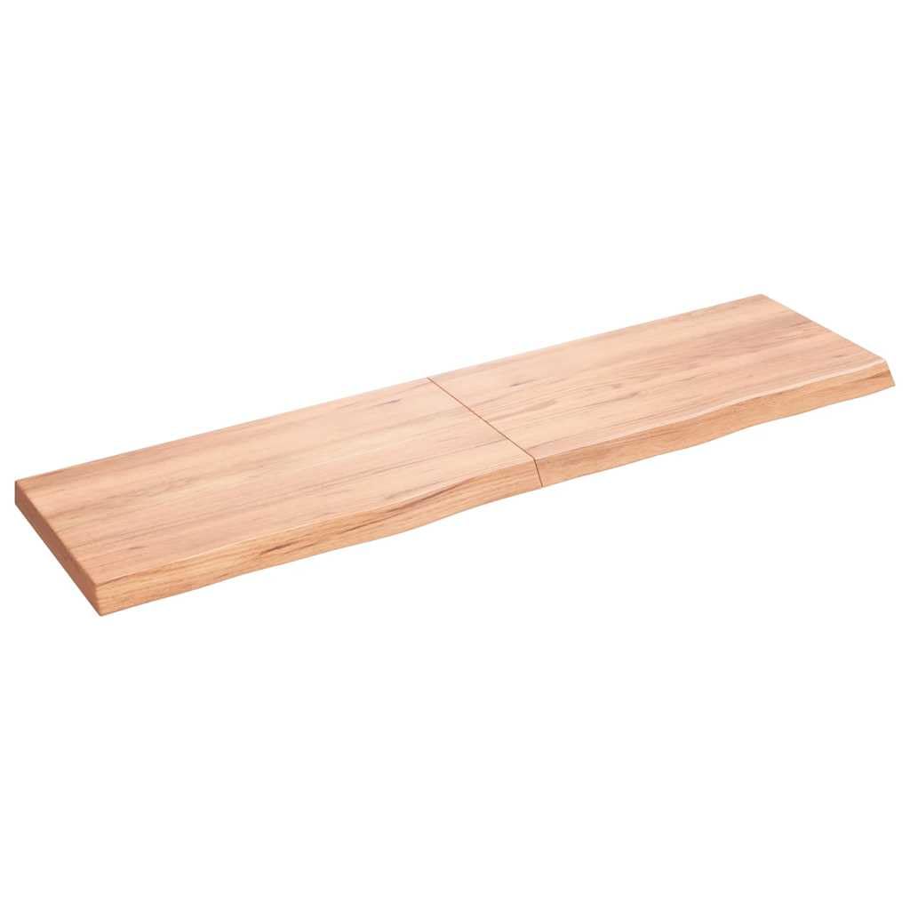 Genérico Encimera baño Madera Maciza tratada marrón Claro 120x30x(2-4) cm,Bricolaje,Materiales de construcción,Encimeras-3156137