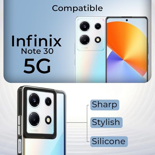 Image of A rtistque Ultra Stylish Back Cover Case for Infinix Note 30 5G | Premium Shockproof TPU | Protective Design | Bumper Back Cover - Black