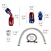 JDMON Turbo Oil Feed Line Oil Return Line Oil Drain Pipe Complete Kit T3 T4 T3/T4 T70 T66 T04E Silver Tubing+Red and Blue Connectors
