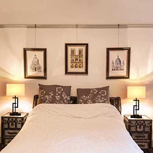 Zorykn 17'' Tall Table Lamps For Living Room Single With Usb Charging Ports, Modern Table Lamp For Bedroom Nightstand, White Fabric Shade For End Table, 3-Way Dimmable Touch Table Lamp, Bulb Include #TOP5