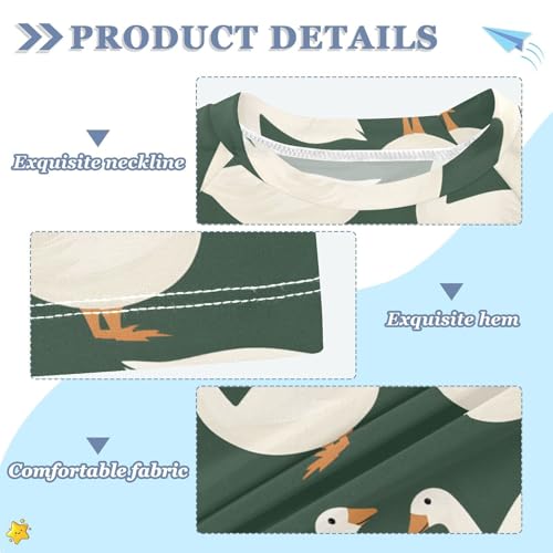 ALAZA Kids Rash Guard Boys Toddler Swim Shirts Short Sleeve White Duck Green UPF 50+ 3T3