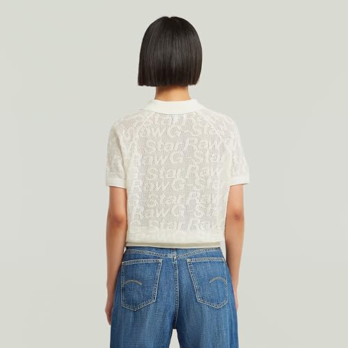 Polo de punto G-STAR mujer pointelle lightweight knitted polo fino 2