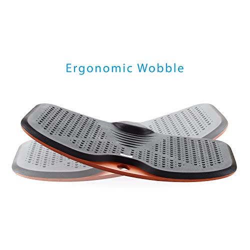 Image of Seville Classics airLIFT Premium Anti Fatigue Wooden Balance Wobble Board Mat w /Massage Points, for Office Standing Desk, Home, Exercise, Therapy, Sports Training, Black, 25 inchW x 13 inchD