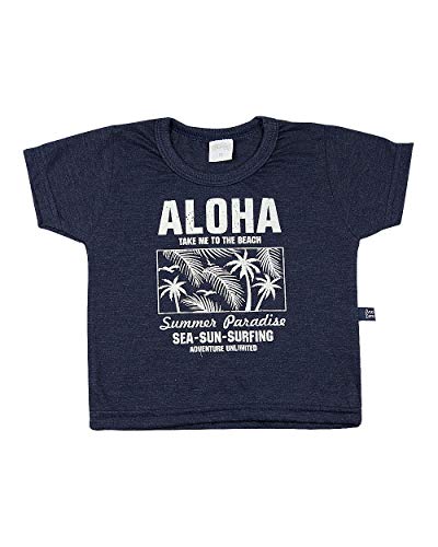 Conjunto Bebê Malha Deep Mescla e Moletinho Aloha - Marinho M