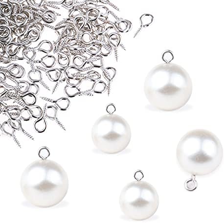 VIKSAUN 400 Pcs Mini Screw Eye Pins, Screw Eye Pins Hooks Eyelets Screw Threaded, Mini Metal Eye Pins Small Eye Pin Pendants for Jewelry Making Findings DIY Crafts (Silver, 3 Different Sizes)