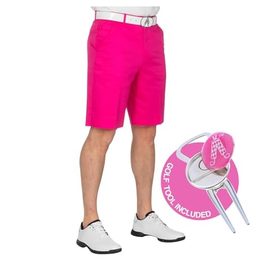 Royal & Awesome Mens Golf Shorts, Crazy Golf Shorts for Men, Big and Tall Golf Shorts for Men, Funny Golf Shorts for Men, Pink Golf Shorts for Men
