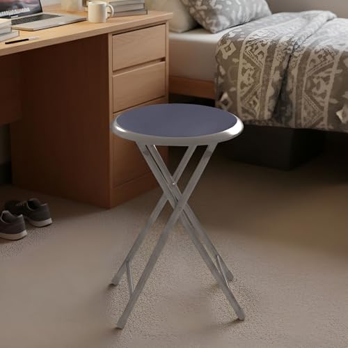 Lavish Home Folding Bar Stool – Portable 18-Inch Backless Seat with 225lb Capacity – Compact Foldable Stool for Kitchen, Dorm, RV, Rec Room or Extra Seating (Gray) by Lavish Home - Image 2