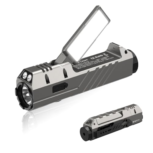 Image of Wurkkos HD05 Flat EDC Flashlight, 3100 Lumens 4-in-1 LED Rechargeable Flashlight with UV, Red Light & Foldable Rotatable Side Light, USB-C High Lumens Flashlights, IPX6 for Camping,Outdoor,Work