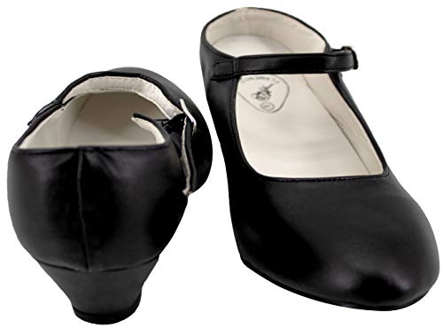 Miniatura 3 de Gojoy Shop- Zapato Con Tacón De Danza Baile Flamenco O Sevillanas Para Niña Y Mujer, Contiene : Zapato Con Tacón Y Mochila De Cuerdas.5 Colores Disponibles Negro, 27