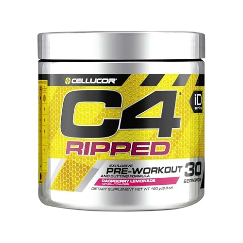 Cellucor C4 Ripped Pre Workout Powder Raspberry Lemonade | Creatine Free + Sugar Free Preworkout Energy Supplement for Men & Women | 150mg Caffeine + Beta Alanine| 30 Servings (Packaging May Vary)