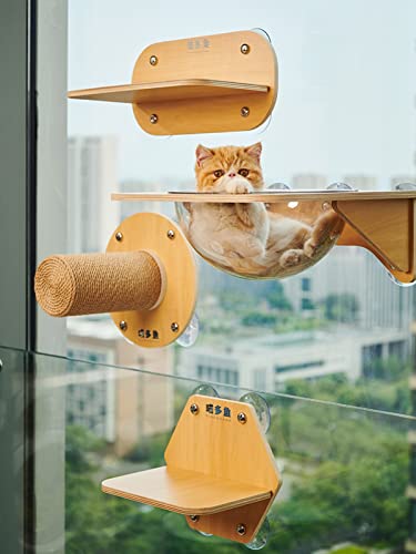 Cama de Janela para Gatos Poleiro de Janela de Gato Com Super Rolamento de Carga, Rede de Banho de S