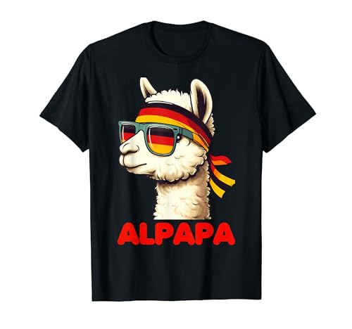 Alpapa mejor papá alpaca con bandera alemana Día del Padre Camiseta