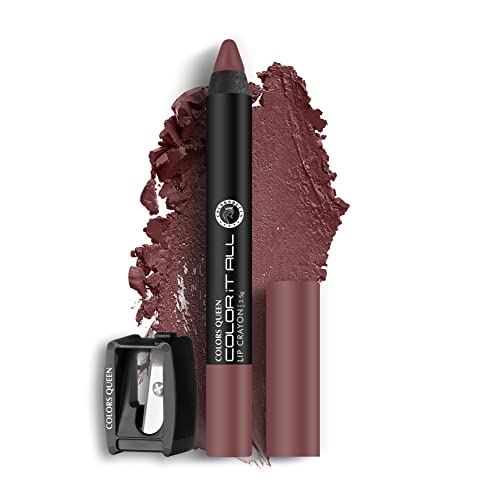 Image of Colors Queen Color It All Non Transfer Lip Crayon Lipstick | Long Lasting Matte Lipstick Combo Pack (Rusty Nude, Chocobar, Coco Block, 10.5g)