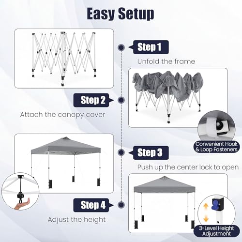 Image of Tangkula 10 x10 Ft Pop Up Canopy with Center Lock
