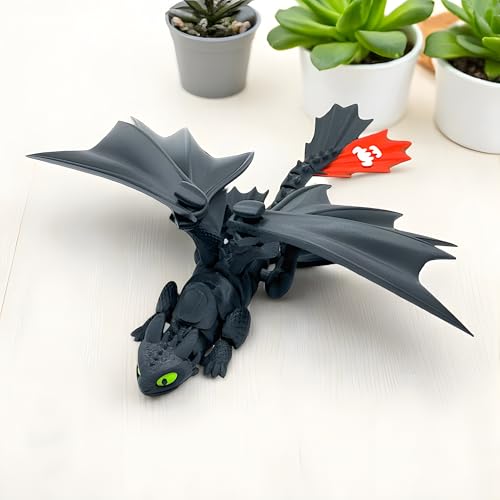 Image of Azoth Adorable Toothless Dragon - Night Fury & Light Fury Collectible Toy Set for Boys, Girls & Anime Lovers - Dragon Action Figure Teenagers & Toy Collectors (Couple Edition, Set of 2)
