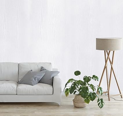 Image of SUNBIRD Wood Furniture Wallpaper Vinyl, Self-Adhesive Wood Wall Paper, Almirah,Kitchen Home Decoration 24in x 3 Meter (White Wood)