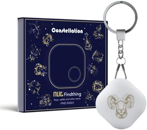 Keys Finder Constellation 1Pack Aries – Item Locator Bluetooth Tracker for Keys Pet Wallets or Backpacks and Tablets – Water Resistant with Replaceable Battery
