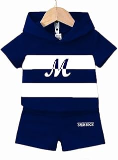 Boys Kids Pajama Set Hoodie Short Sleeves - Embroidery -