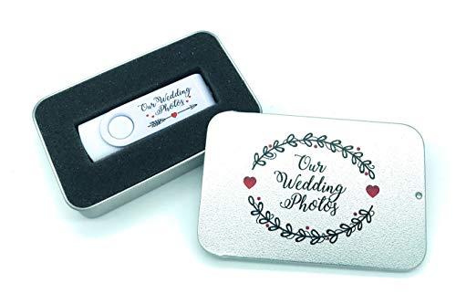 Our Wedding Photos 32gb White USB Flash Drive Memory Stick in Gift Tin (64gb)