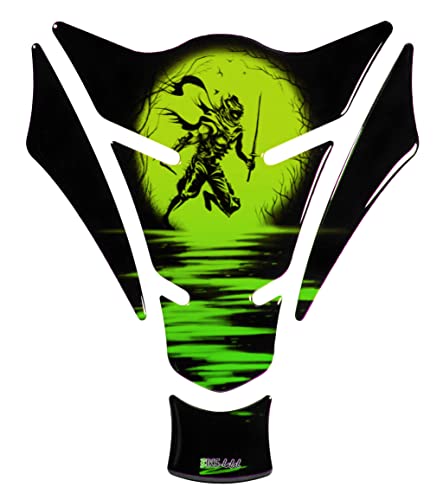 Autocollants moto Ninja Rising Sun Vert protège-réservoir 3D BIKE-label