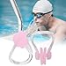 Hapivida 2Pcs Swimming Nose Clip, Silicone Swim Nose Plug Training Protector Soft for Adults with Storage Box Pink