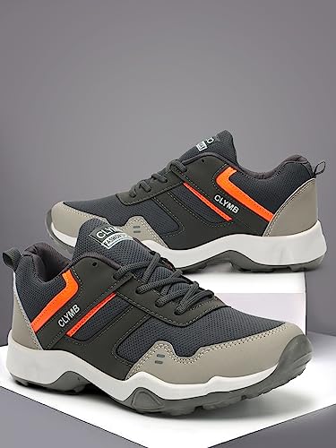 CLYMB Men's ES-21 Synthetic Lace-Ups Walking/Outdoor/Gym & Traning/Running Sports Shoes