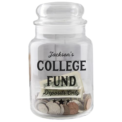 Personalization Universe College Fund Personalized Glass Money Jar