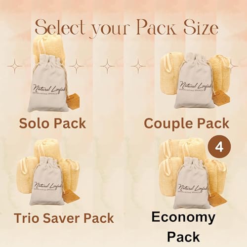 All Natural Loofah Sponge, Pack of 3 Real Egyptian Bath & Shower Exfoliating Loofa Scrubber Sponges for Face, Back & Body, Eco Friendly, No Toxic Chemicals, 6" x 6" by Crafts of Egypt - Thumbnail 4
