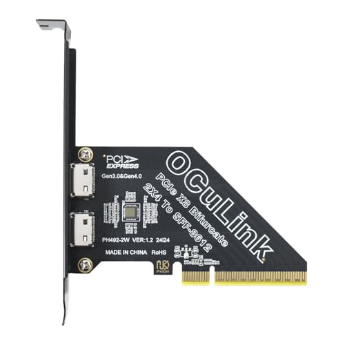 LetLinkSo Gen4 PCIe to Oculink SFF-8612 Adapter SFF-8611 External Graphics Card for GPU Dock, eGPU, NVMe SSD (PCIe x8 to Oculink)