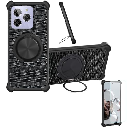 �Ή� Lava Yuva 3 Pro �P�[�X Phone Case [1�� 9H+�d�x���� �K���X�t�B����][360°��]���X�^���h�A�}�O�l�b�g��]CX-11-HEI