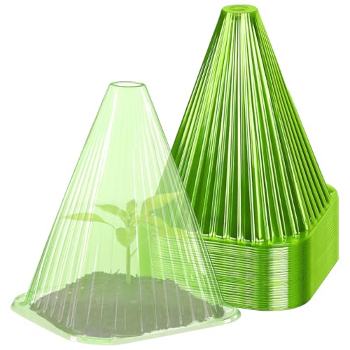 Vexran Juego de 20 Mini Invernadero, Antibabosas y Caracoles, Campanas de jardín para Plantas, Plástico para Invernadero, Campana de huerto Reutilizable, Plant Bell Cover