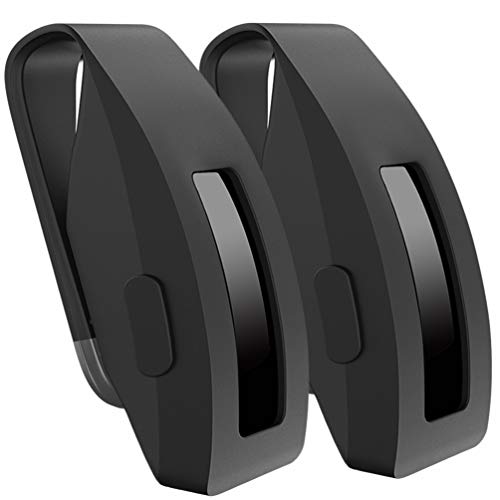HQzon Compatible Clip Replacement for Fitbit Inspire/Inspire HR Fitness Tracker, Made of Soft Comfortable Silicone, Black/Black