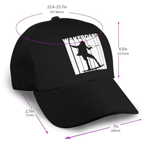 Silhouette Wakeboard Bonnets Curved Brim Mesh Baseball Cap Casual Sun Hat Unisex2