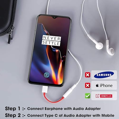 Image of One Plus USB Type C to 3.5mm Audio Jack, USB Type C, Headphone Converter Cable Jack Compatible with Oneplus 12 /12R 11 /11R 10pro /10T /10R 9 9t 7 7pro Nord (Onpls-Audio-Jack)