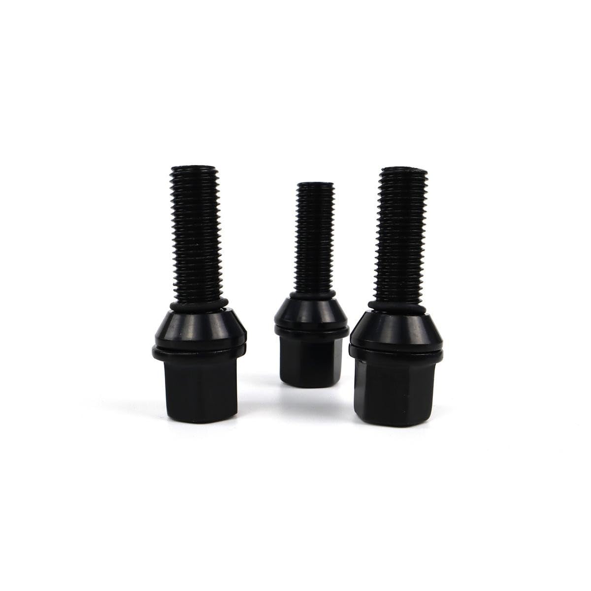 OMP SPEED Set di 20 viti a ruota con metrica M12X1.25 Chiave da 17/19 Lunghezza filettata da 27 mm, colore nero e materiale DIN 10,9