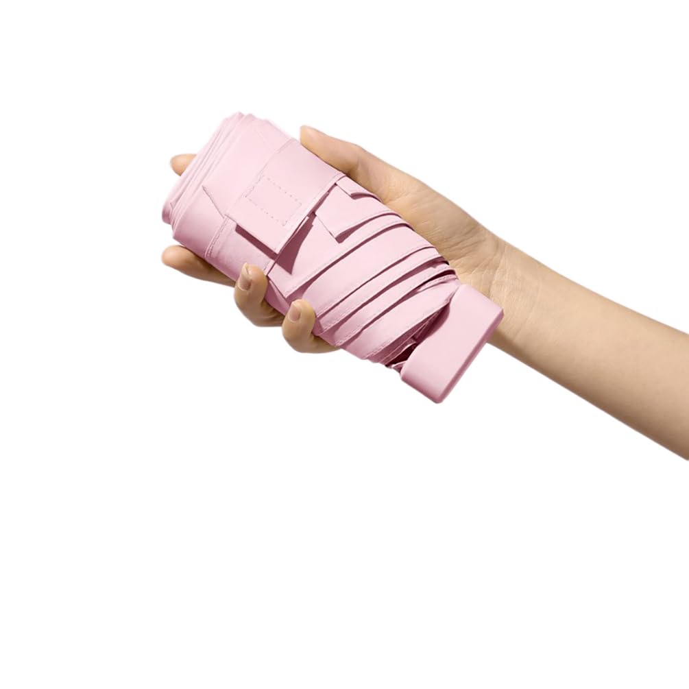 Maibar Women's C-Pink Sun Umbrella Uv Protection Mini Portable Lightweight Compact Umbrella Small Folding Uv Umbrellas For Lady (Pink)