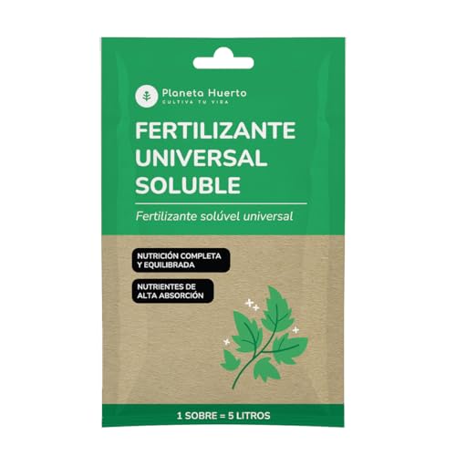 Planeta HUERTO | Fertilizante Universal Soluble 20 g, Nutrición Completa para Todo Tipo de Plantas para 5 litros de riego - Fertilizante Universal NPK 6-4-6 con micronutrientes quelatados